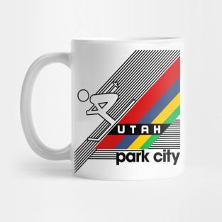 Park City Utah Retro 70s Style Skiing Mug